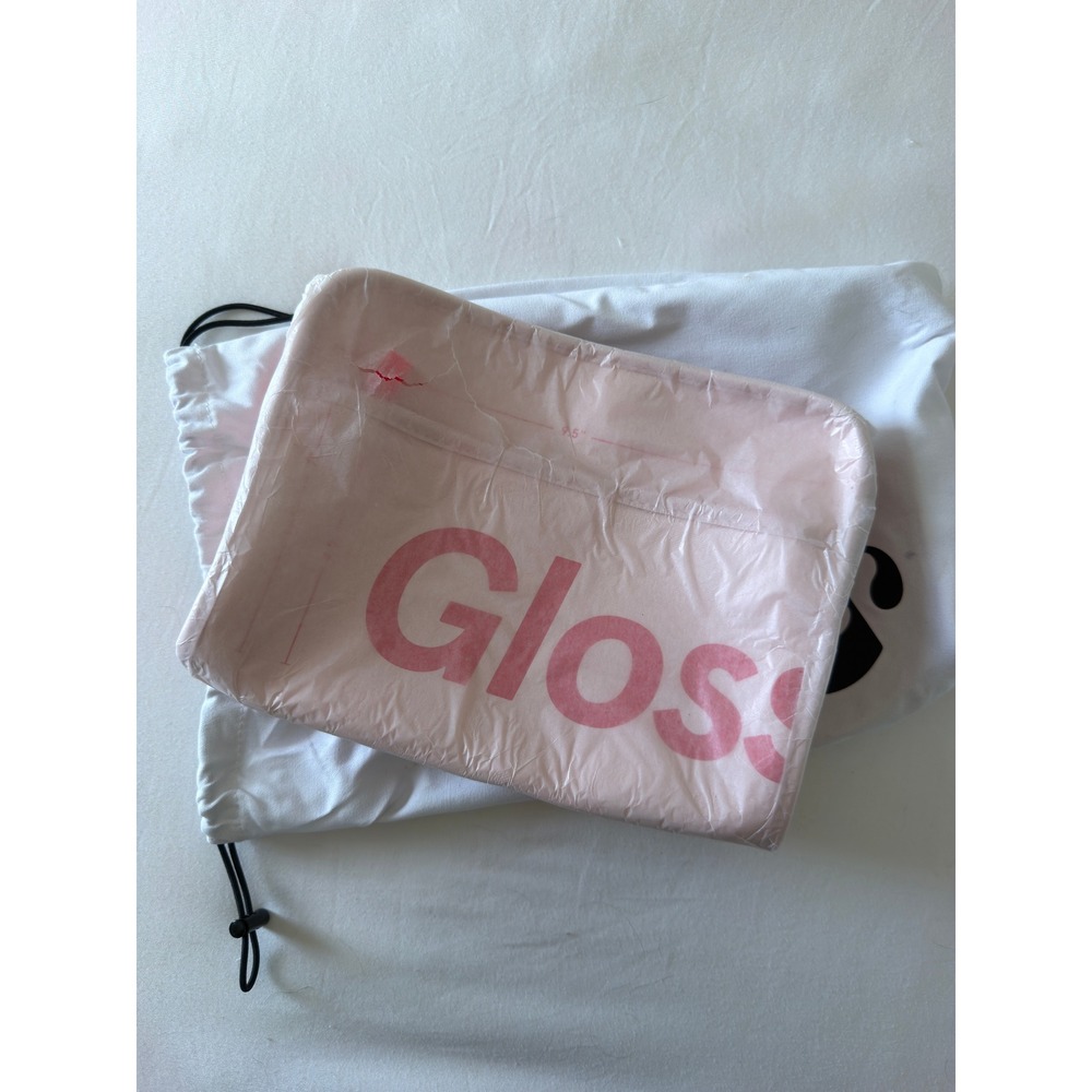Glossier Pink Beauty Bag Makeup Case with Removable Organizer and Dust Bag NEW